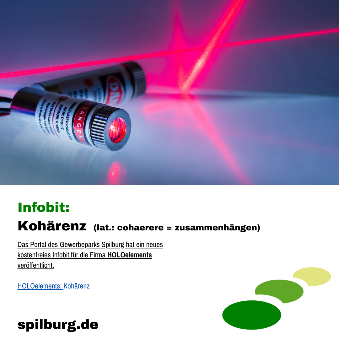 Kohärenz ist entscheidend für die Holographie, da sie die Interferenzmuster bestimmt, mit denen 3D-Bilder gespeichert werden. Sie unterteilt sich in zeitliche Kohärenz, die von der Monochromie des Lichts abhängt, und räumliche Kohärenz, die beschreibt, wie phasenstabil eine Wellenfront ist. Beide beeinflussen Kontrast und Detailgenauigkeit eines Hologramms. Da nur kohärentes Licht stabile Interferenzmuster erzeugt, sind Laser die bevorzugte Lichtquelle für holographische Anwendungen. Inkohärentes Licht, etwa von einer Glühbirne, ist ungeeignet, da es keine konstanten Interferenzen liefert. Die Kohärenzlänge der Lichtquelle gibt an, bis zu welchem optischen Wegunterschied noch Interferenzen auftreten. Eine lange Kohärenzlänge erlaubt detailreiche und großflächige Hologramme, während eine kurze Kohärenz nur eingeschränkte Interferenz ermöglicht. Besonders in der digitalen Holographie und der holographischen Datenspeicherung bleibt Kohärenz unverzichtbar, um präzise Interferenzmuster zu erfassen und auszulesen.